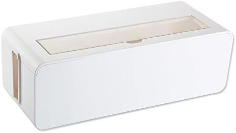 Multifunctional Cable Cord Management Storage Box， Hide All Electric Wires &amp; Power Strips | High Quality Scratch Resistant Organizer to Cover Cords in Style. (white-big)