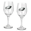 Philadelphia Eagles 2pc 14oz Wine Glass Set - Primary Logo NFL Football