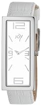 Joy By Joy JW523 Ladies Rectangulares Oversized Watch and Lustrous White Mother of Pearl Dial Genuine Leather Strap