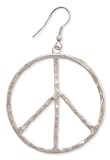 Peace Sign Earring Yellow Gold Tone