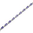 14K White Gold Tanzanite and Diamond Bracelet