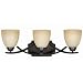 Triarch International 33240/3 Value Series 240 Collection 3-Light Vanity Fixture, English Bronze with Antiqued Cognac Painted Glass