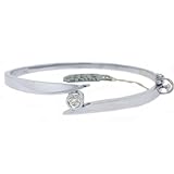 14k White Gold .35 Carat Round Solitaire Diamond Bangle Bracelet