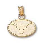 Texas Longhorns Solid 14K Gold Longhorn Oval 3/8'' Pendant