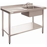 Vogue Stainless Steel Sink - 1200 x 600mm Right hand bowl