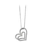 14K White Gold 1/2 ct. Diamond Heart Necklace