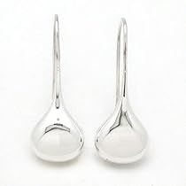 Classic Smooth Puffed Teardrop Sterling Silver Hook Earrings