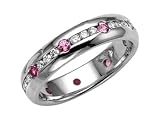 0.90 cts Genuine Pink Sapphire Eternity Band - Platinum, 18kt White or Yellow Gold