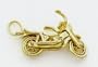 14kt Solid Yellow Gold Motorcycle Charm with Turning Front Wheel -A4868