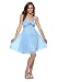 Astrapahl, Cocktailkleid im Babydoll Stil, mit Pailletten Stickerei, Farbe blau
