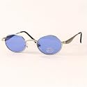 Dollar Shades Round Frame Sunglasses - Silver / Blue