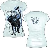 Coraline Blue Cat Animated Movie Juniors Light Blue Tee T-Shirt