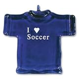 I Love Soccer Glass Shirt Ornament-Royal
