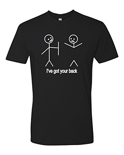 Panoware Men's I've Got Your Back Funny Stick Figure T-Shirt Black M