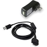 Electronics : Palm Treo 650 / LifeDrive / Palm TX / Tungsten T5 / E2 Sync and Charge Cable - USB Travel Charger Adaptor Bundle (US Standard)
