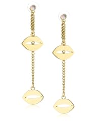 Betsey Johnson "Status" Lips Linear Earrings