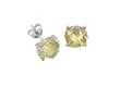 Sterling Silver Peridot Color Stud Earrings