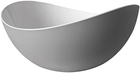 Mebel EN23-M02MV-GRY Extra Large Oblong Salad Bowl in 2-Tone Melamine, Inside White Outside Gray