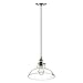 Arvidsson Vintage Hanging Lamp, INDUSTRIAL Pendant Light, CLEAN Clear Glass Shade, 100% Brass Brushed Antique Socket, Pretty Cool Fabric Cord, SIMPLE Dining Room Light, UL Standard, ETL Qualified