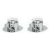 A di Alessi Girotondo Mocha Cups and Saucers, Set of 2, (AKK20 SET)