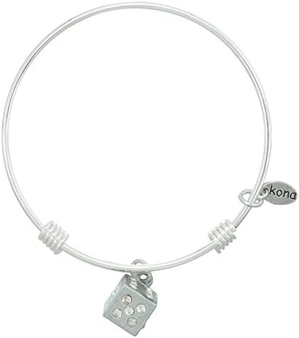 Dice CZ Silver Expandable Kona Bracelet