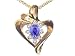 0.48 cts Tanzanite and Diamond Heart Shaped Pendant - 14kt White or Yellow Gold