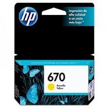 Hp 670 Yellow Original Ink Advantage Cartridge (Cz116al)