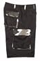 Extra Long BDU Cargo Short w/Six Pockets, Black w/Camo Trim