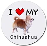 I Love My Chihuahua Round Mouse Pad