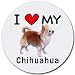 I Love My Chihuahua Round Mouse Pad