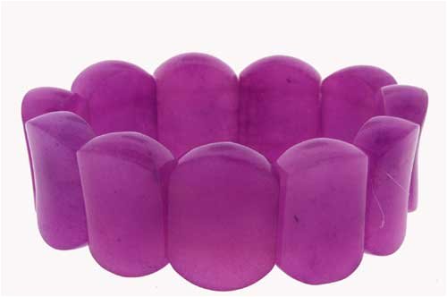 Thick Cushion Bracelet - Purple Jade