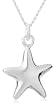 Silver 10mm Plain Star Pendant & 41cm Curb Chain