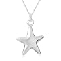 Silver 10mm Plain Star Pendant & 41cm Curb Chain 