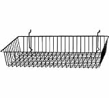 24W x 12D x 4H Shallow Basket for Grid Panels, Slatwall or Pegboard -Box of 6
