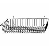 24W x 12D x 4H Shallow Basket for Grid Panels, Slatwall or Pegboard -Box of 6, Black by QSF