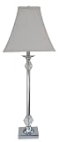 Fangio Lighting 1272 32-1/2-Inch Metal Buffet Lamp, Chrome and Crystal Fonts