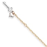 14k two toned gold heart anklet, 10 inch