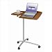 Mobile Laptop Desk-Sturdy Steel Frame-Mahogany Grain/Silver (Mahogany/Silver) (30 to 43H x 32W x 17D)