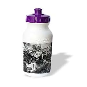 Scenes from the Past Vintage Stereoview - Trout Fishing Grayscale - Water Bottles