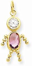 14k Yellow Gold June Boy Birthstone Charm