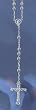 Rosary - Silver Tone - 4mm Oval Balls - 16" Chain - Deluxe Box Included - IMPORTED FROM ITALY