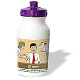 Rich Diesslins Funny General Cartoons - Newscaster and Flu Shot Advisory - Water Bottles