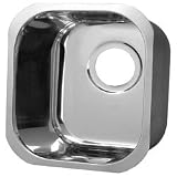 Opella 13209.046 12 Square Stainless Steel Sink, Brushed Stainless Steel