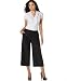 AGB Ruffled Striped Short-Sleeved Blouse & Cropped Wide-Leg Sailor Pants