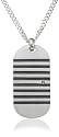 SEVEN (London) Silver Brushed Oxidised Stripes Diamond Pendant + 20'' Curb Chain Necklace