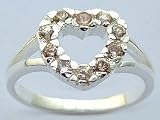 silver ring- quality CZ crystals – hand set and hand polished – finished to a fine jewellery quality standard – size N