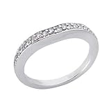 14k White 0.24 Ct Diamond Band Ring - Size 7.0