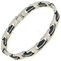 Steelx Brushed Steel and Black Bracelet.a Brushed Steel Bracelet with Black Links. Black Is Back!