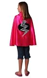 Girls Superhero Lightning Bolt Cape Hot Pink