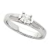 14k White Gold 0.58 ct. Princess Cut Trellis Setting Solitaire Diamond Ring - (H SI1)